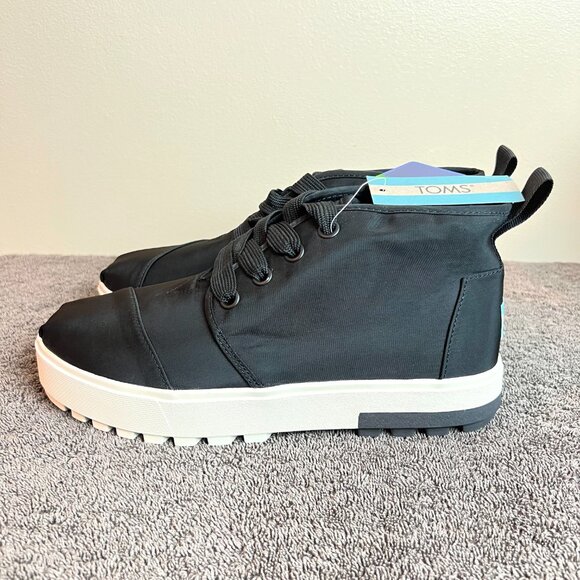Toms Womens Size 9 Black Twill High Top Lug Sole‎ Platform Sneakers Shoes - Picture 5 of 14